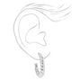 Silver 30MM Scalloped Twisted Hoop Earrings,