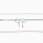 Silver Bow Pink Beaded Chain Bracelets - 3 Pack,