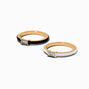 Black &amp; White Enamel Ring Stack - 2 Pack,