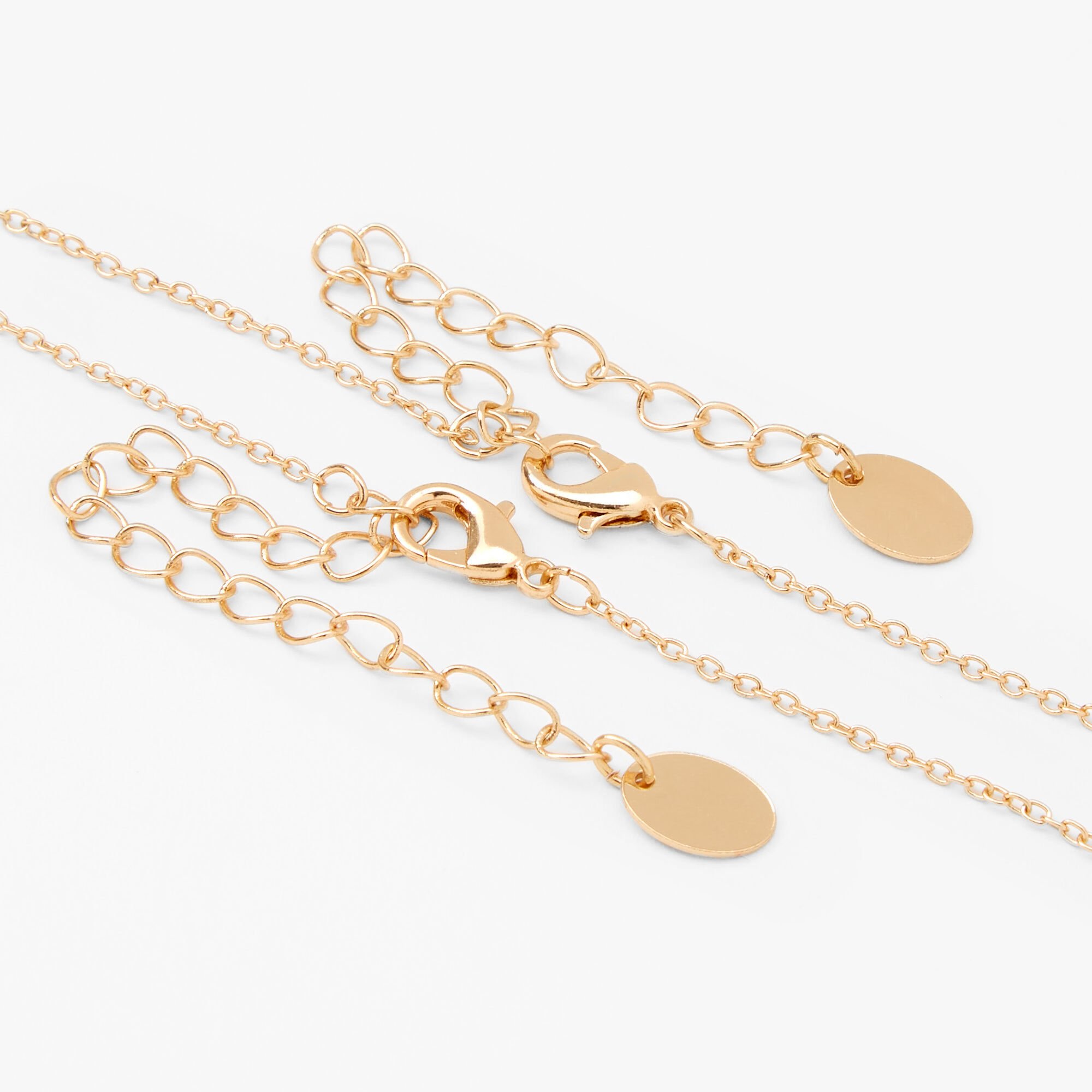 Best Friends Gold Heart Purple & Pink Pendant Necklace Set - 2 Pack,