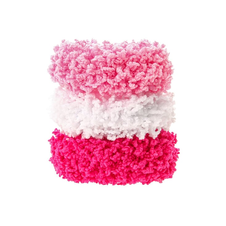 Claire's Chouchous pelucheux roses - Lot de 3