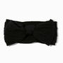 Claire&#39;s Club Black Nylon Ribbed Bow Headwrap,