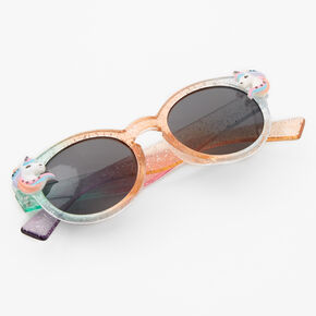Claire&#39;s Club Rainbow Unicorn Glitter Mod Sunglasses,