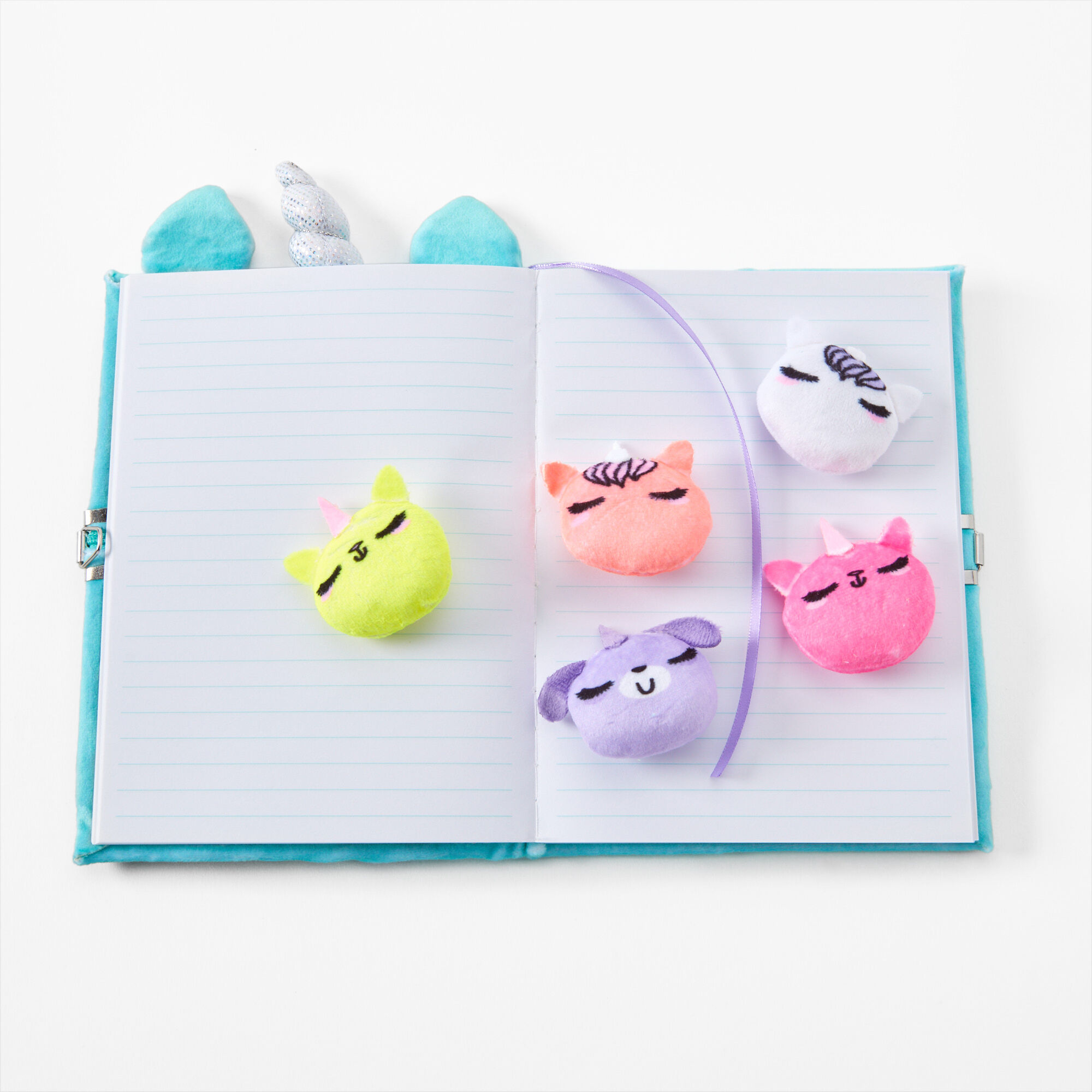 Unicorn Candy Furry Lock Diary - Aqua,