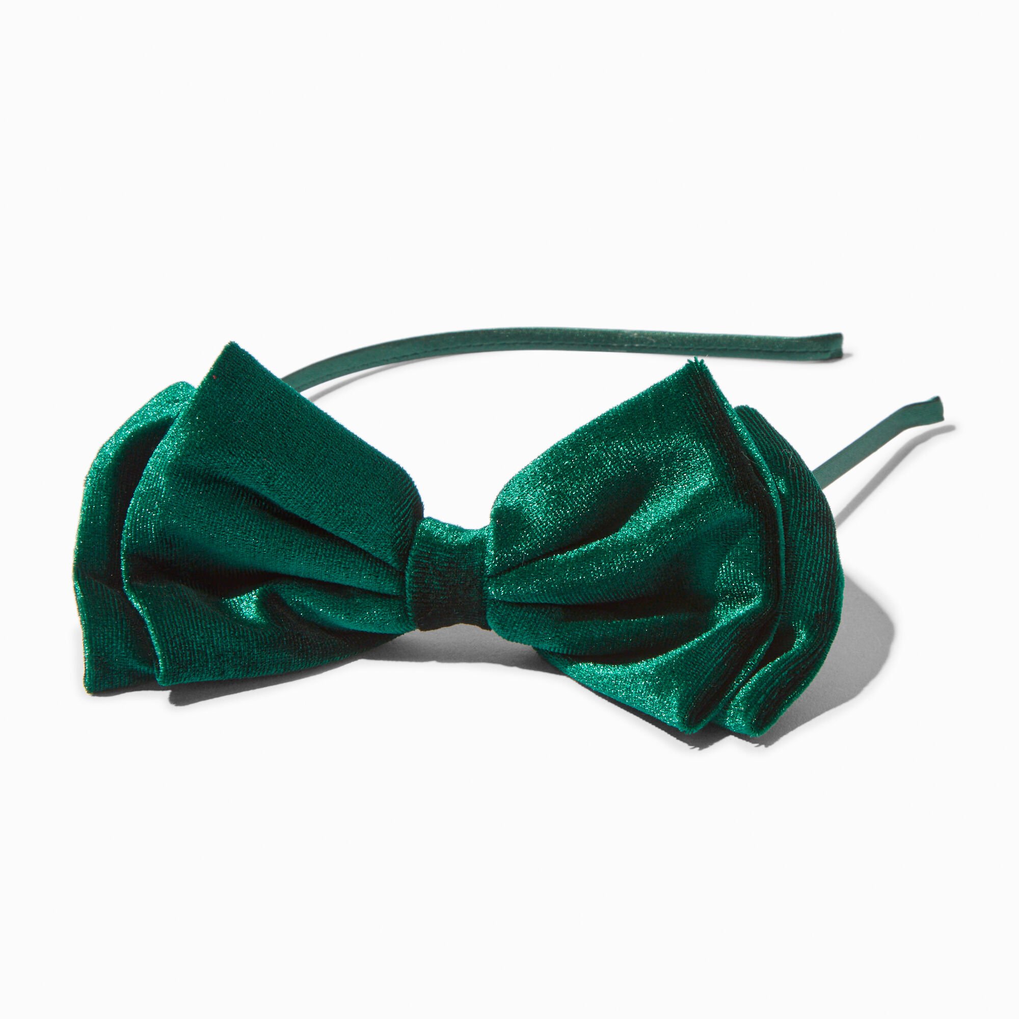 Green Velvet Bow Headband,
