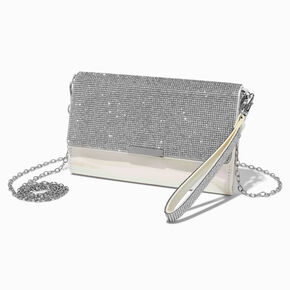 Ivory Bling Crossbody Wristlet Wallet,