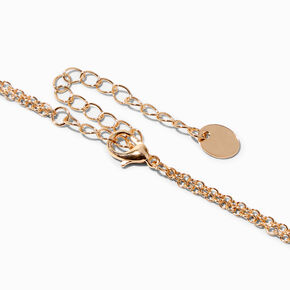 Gold-tone Disc Charm Multi-Strand Necklace,