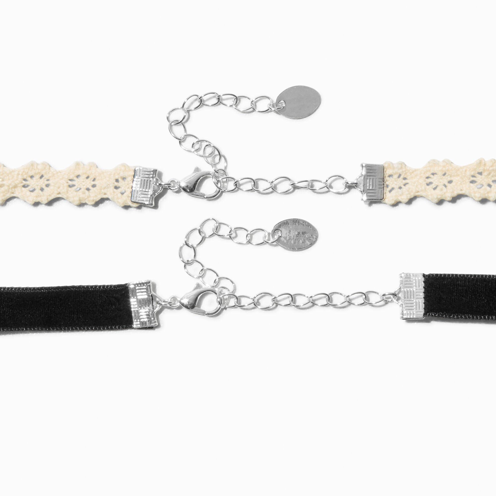 Pressed Flower & Lace Choker Necklaces - 2 Pack,