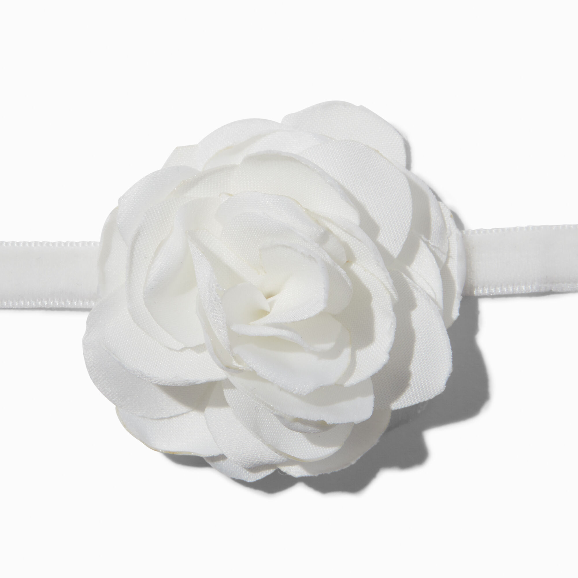 View Claires Satin Corsage Flower Choker Necklace Ivory information