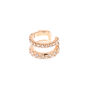 Rose Gold Crystal Double Row Ear Cuff Earring,