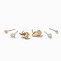 Gold-tone Teardrop Cubic Zirconia Earring Stackables Set - 3 Pack,