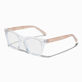 Solar Blue Light Reducing Marbled Temple Clear Lens Frames,