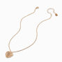 Gold-tone Textured Heart Pendant Necklace ,