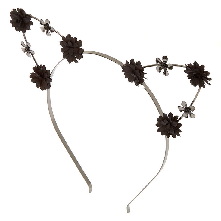 Hematite Flower Girl Cat Ears Headband Black Claire S