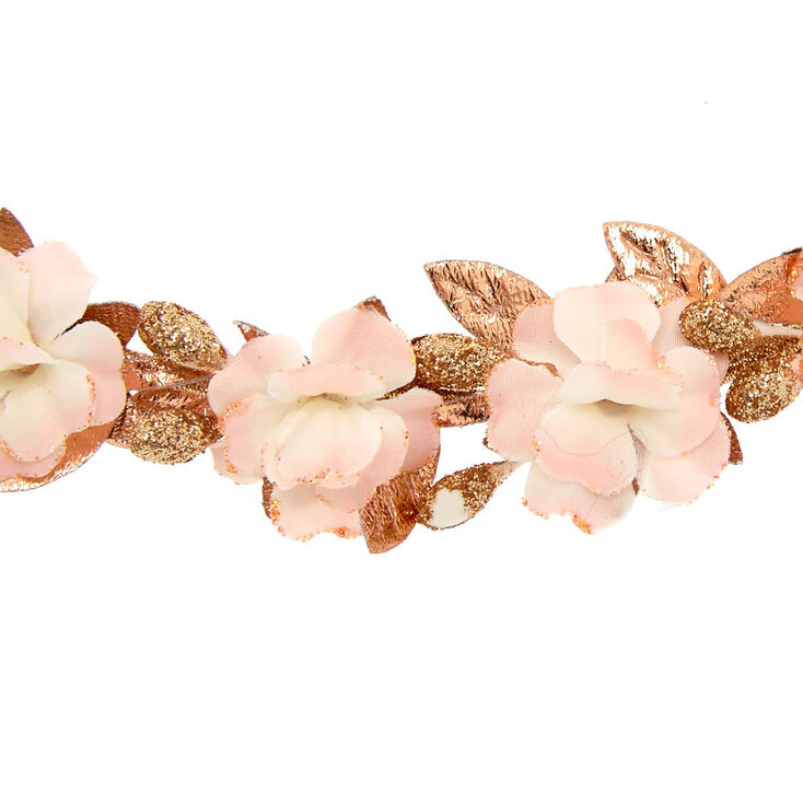 Mini Rose Gold Flower Headwrap,