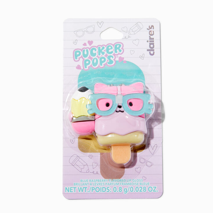 Pucker Pops&reg; Back to School Cat Lip Gloss - Blue Raspberry,