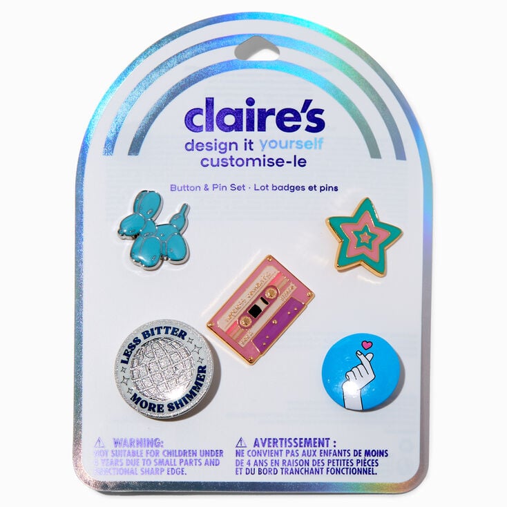 DIY Retro Music Pin Set - 5 Pack,