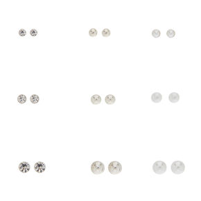 9 Pack Graduated Stud Earrings,