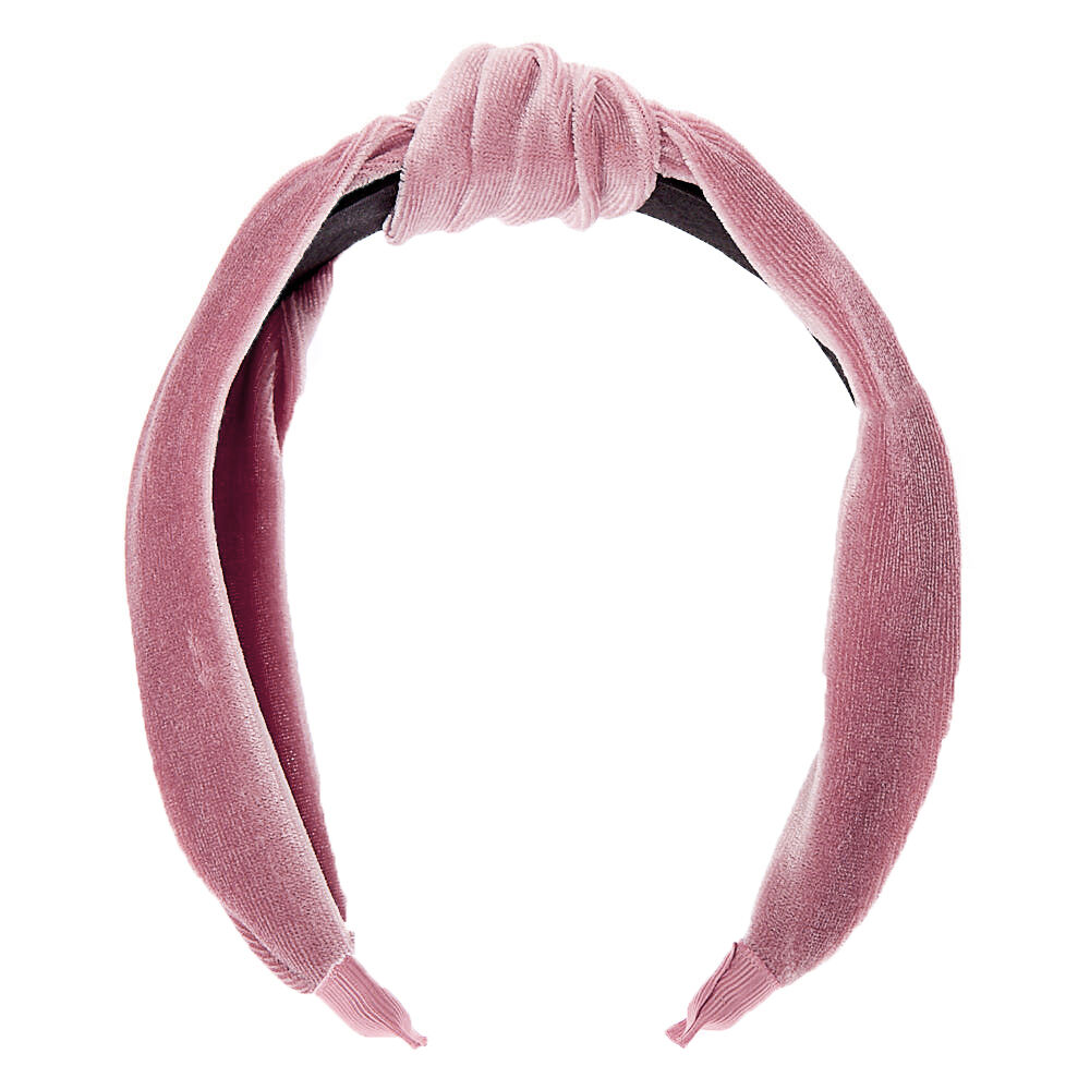 Velvet Knotted Headband - Pink,