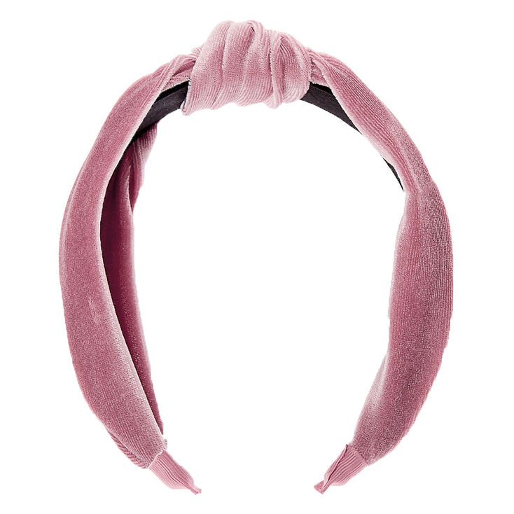 Velvet Knotted Headband - Pink,