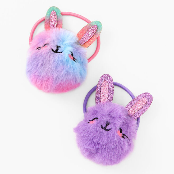 Claire&#39;s Club Pom Pom Bunny Hair Ties - 2 Pack,