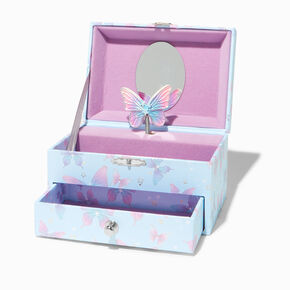 Claire&#39;s Club Blue Butterfly Musical Jewelry Box,