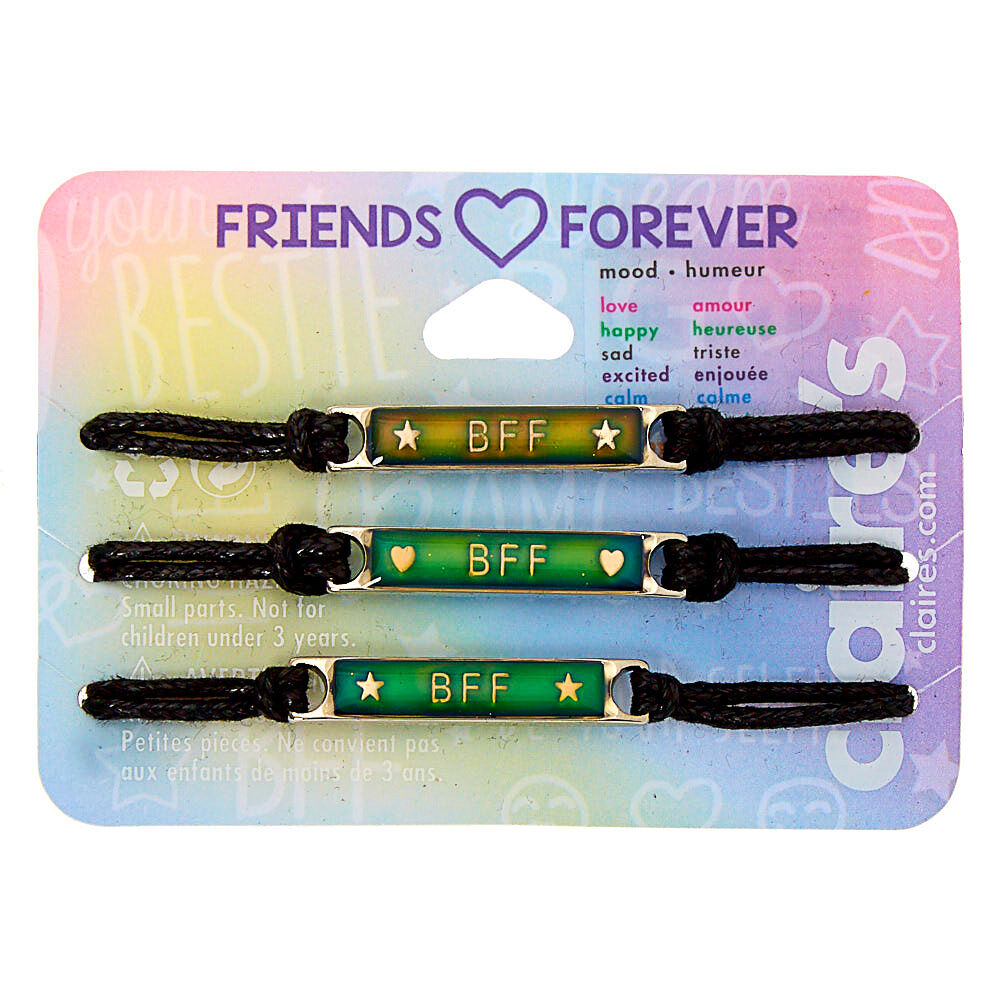 Mood Plate Adjustable Friendship Bracelets 3 Pack