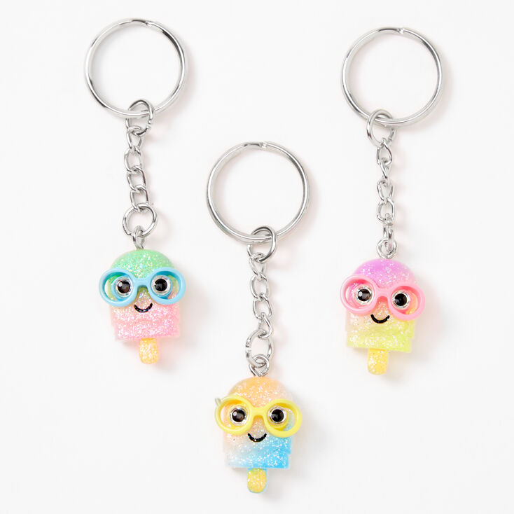 Porte-cl&eacute;s sucettes paillet&eacute;es BFF - Lot de 3,