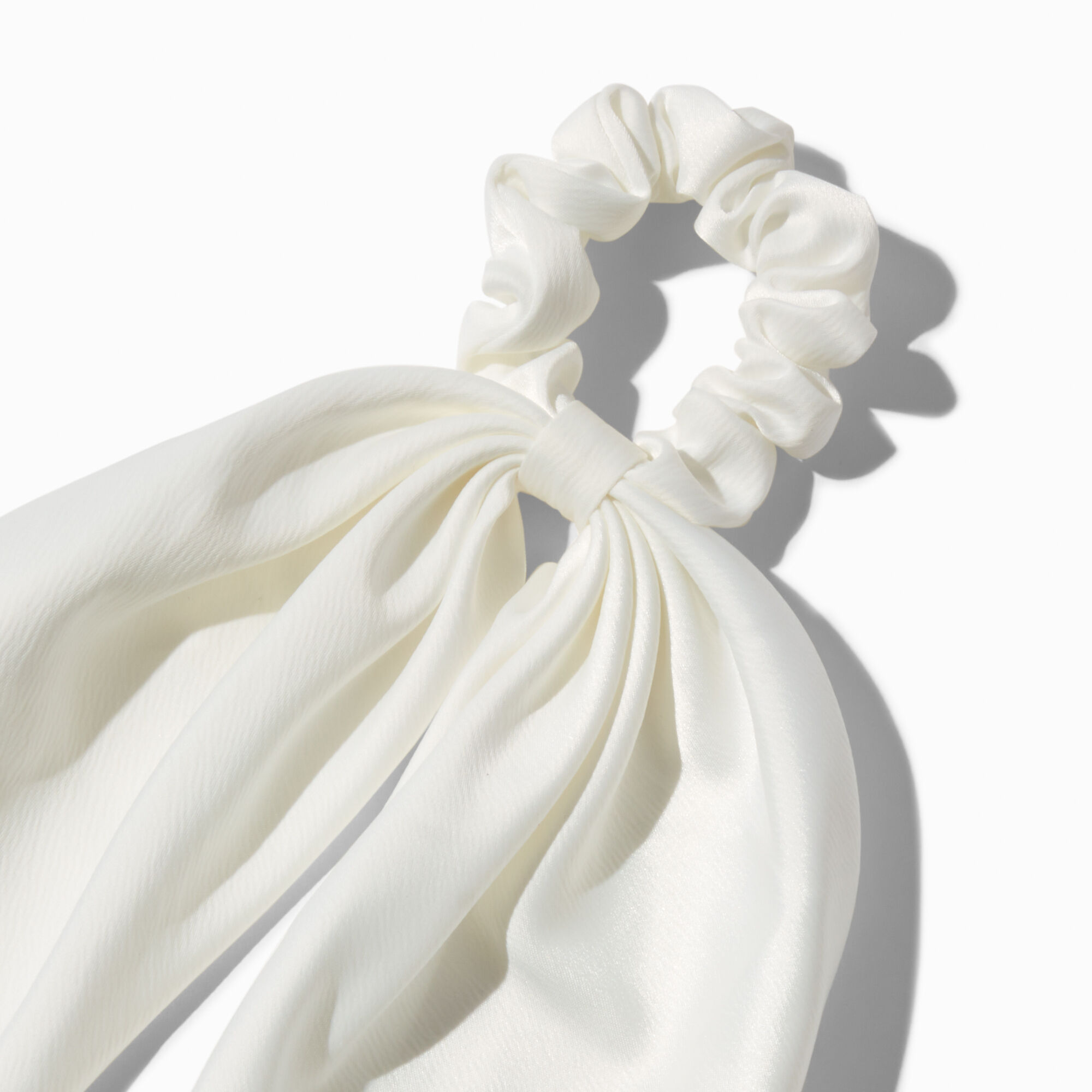 Small White Hair Scrunchie Scarf