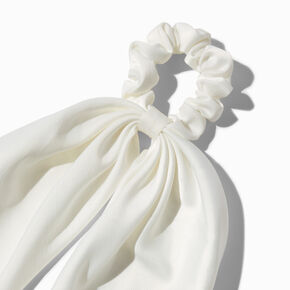 Small White Hair Scrunchie Scarf,