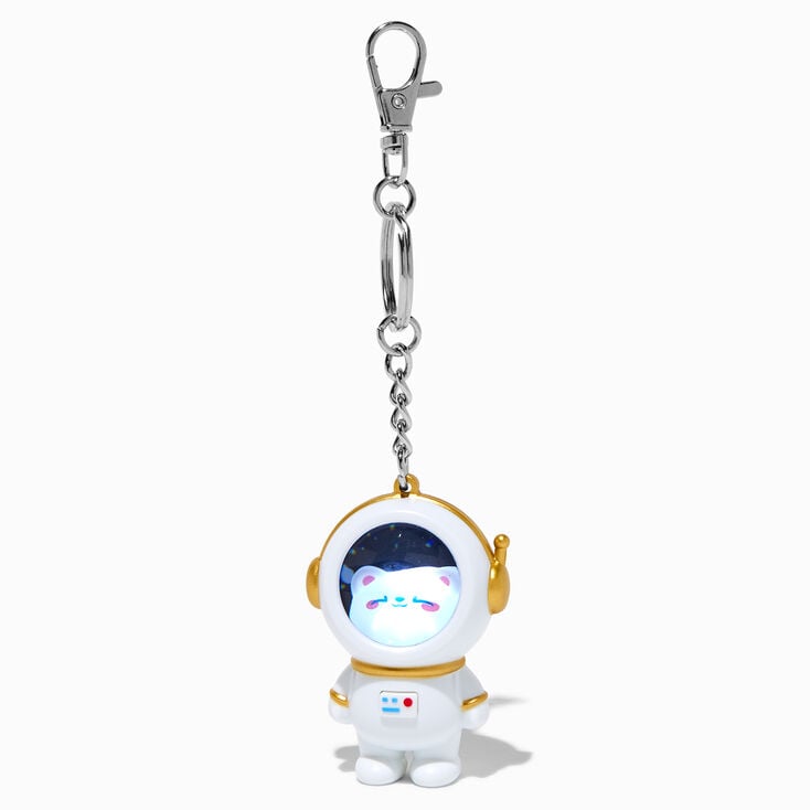 Light-Up Astronaut Cat Game Keychain,