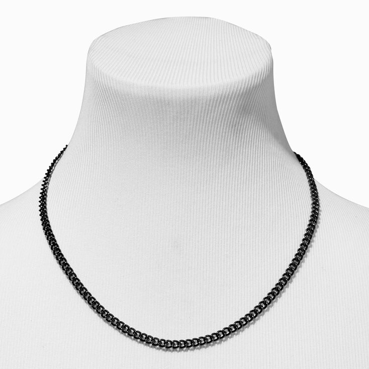 Hematite 3MM Curb Chain Necklace,