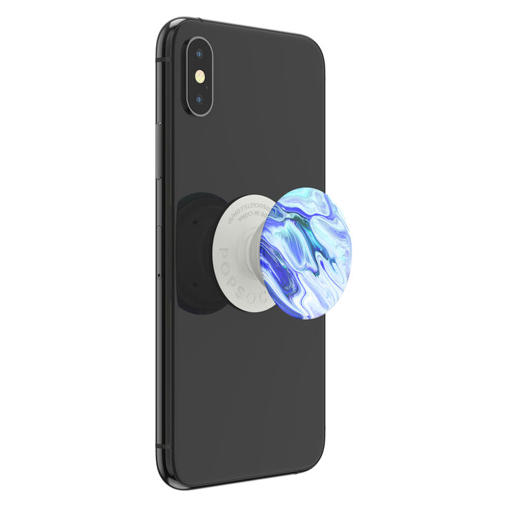 PopGrip PopSockets interchangeable - Bleu effet marbr&eacute;,