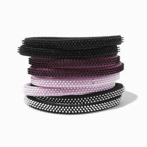 Purpled Mixed Rubber Grip Athletic Hair Ties - 8 Pack,