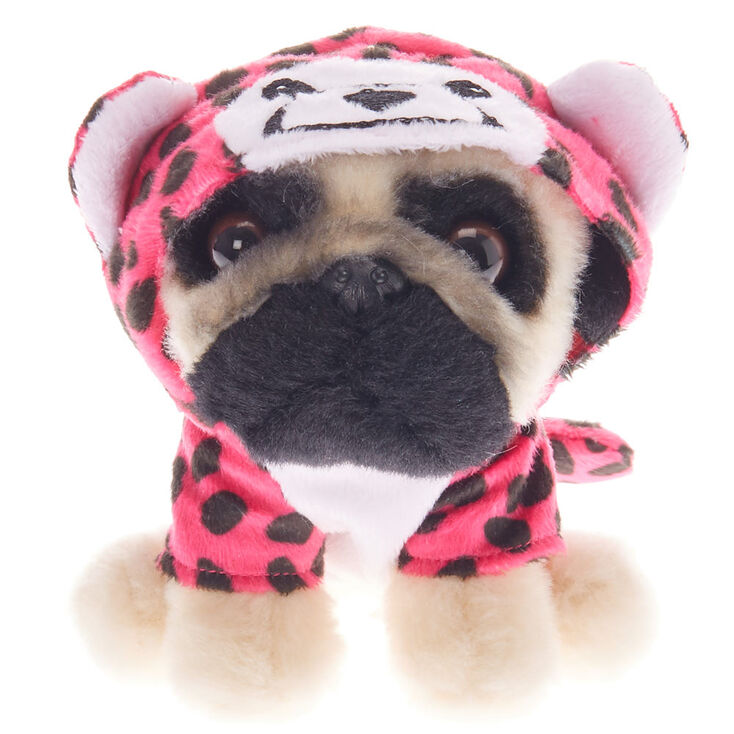 Claire's Petite peluche de Doug the Pug™ à léopard rose couleur crème