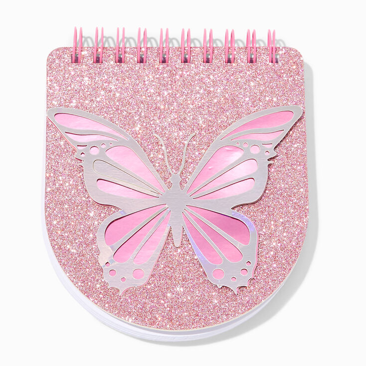 Glitter Butterfly Spiral Notepad,