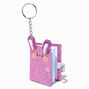 Glitter Pink Bunny Mini Diary Keyring,