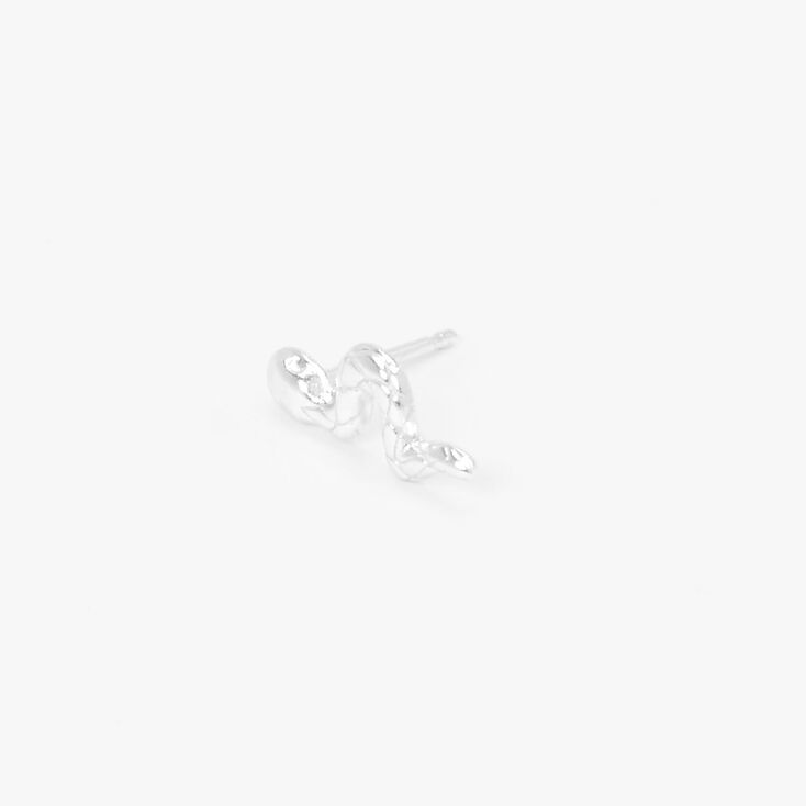 Sterling Silver One Snake Stud Earring,
