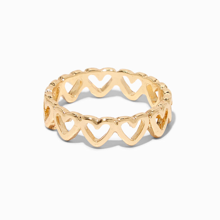 Gold-tone Open Heart Ring,