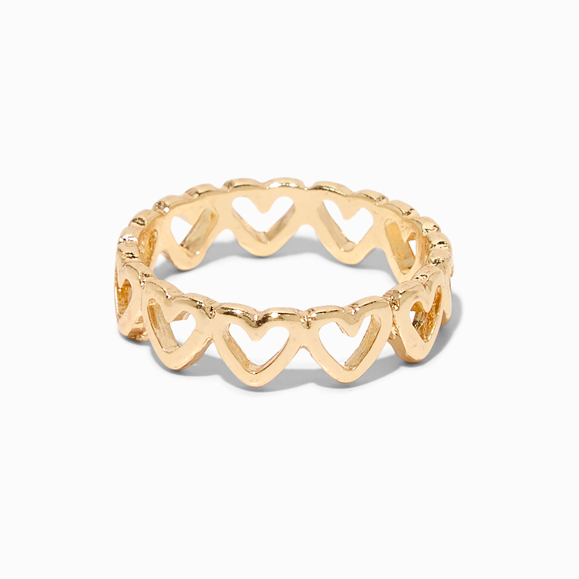 View Claires Open Heart Ring Gold information