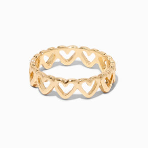 Gold-tone Open Heart Ring,