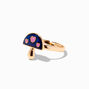 Pink Heart Gold-tone Mushroom Mood Ring,