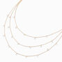 Gold-tone Cubic Zirconia Confetti Multi-Strand Necklace ,