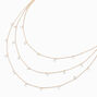 Gold-tone Cubic Zirconia Confetti Multi-Strand Necklace,