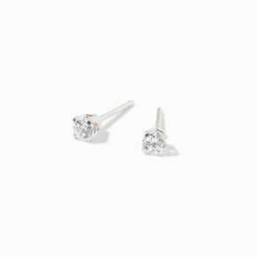 Claire&#39;s Exclusive Platinum 3mm Cubic Zirconia Studs Ear Piercing Kit with Ear Care Solution,