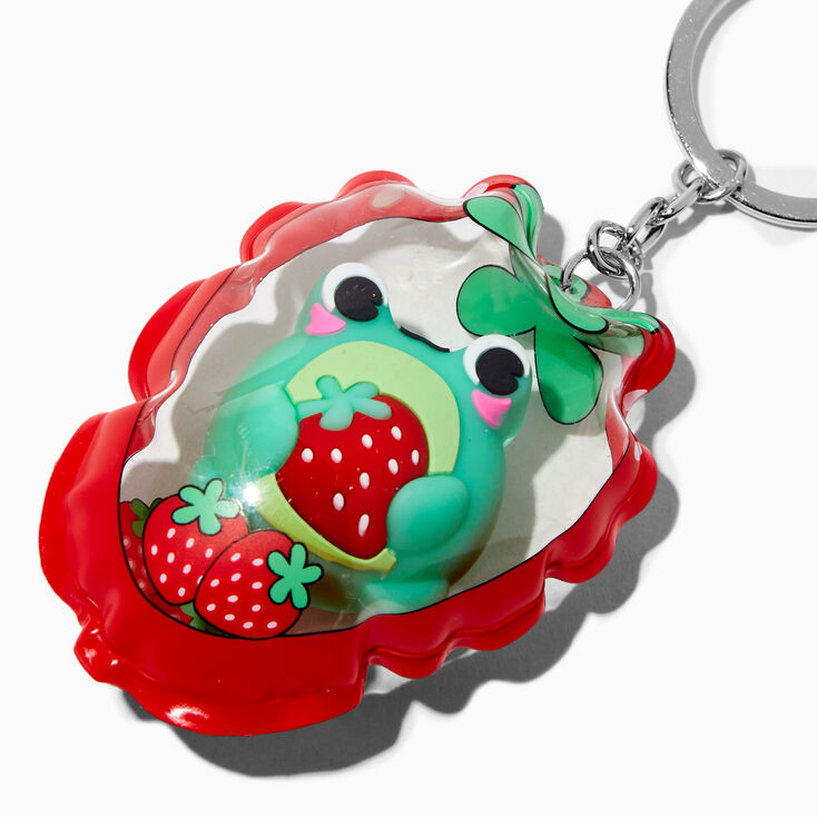 Porte-cl&eacute;s bracelet grenouille fraise gonflable,