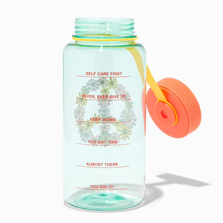 Daisy Peace Sign Motivational Water Bottle,