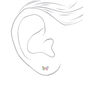 Sterling Silver Pastel Crystal Butterfly Stud Earrings,