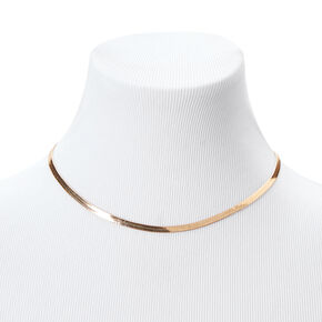 Gold-tone Herringbone Chain Necklace,