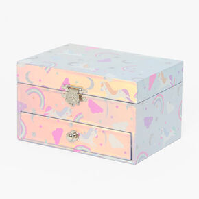Claire&#39;s Club Rainbow Unicorn Musical Jewelry Box,